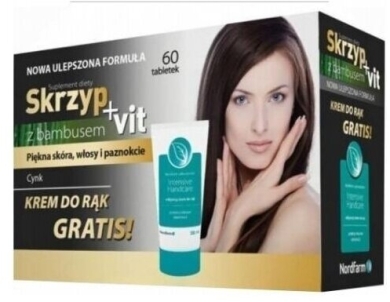 Skrzyp + vit z bambusem 60 tabletek + Krem do rąk