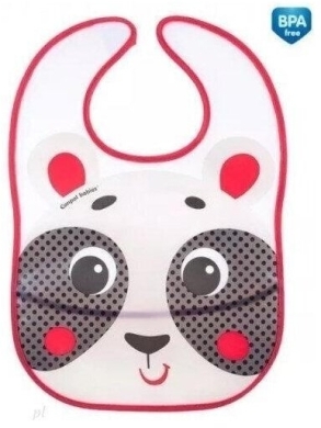 Śliniak Canpol zmywalny z kieszenią Hello Little 9/232 beżowy