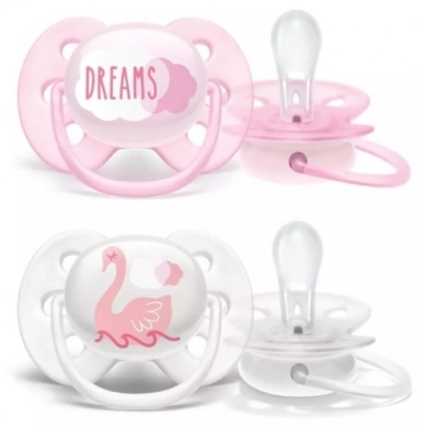 Smoczek AVENT Soft uspokajający 0 - 6 m Girl SCF222/02 2 sztuki
