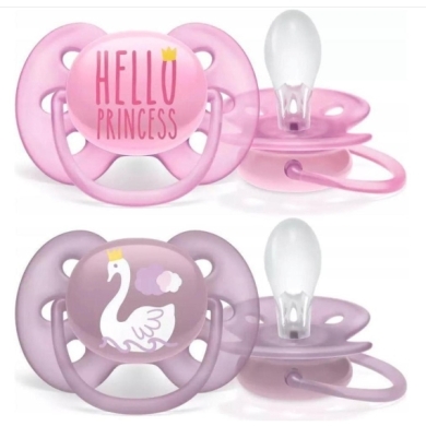 Smoczek AVENT uspokajający Soft 6 - 18 m Girl SCF223/02