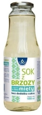 Sok z brzozy z naparem z liści mięty bez cukru Oleofarm 1000 ml