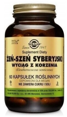 Solgar Żeń-szeń syberyjski wyciąg 60 kapsułek
