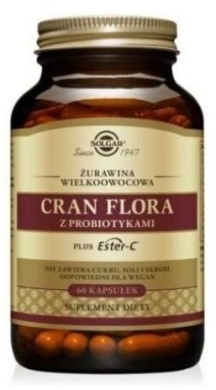 Solgar Żurawina Wielkoowocowa Cran Flora z Probiotykami 60 kapsułek