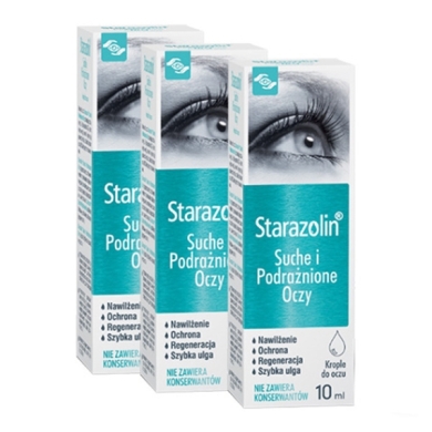 Starazolin Suche i Podrażnione Oczy krople 10 ml Wielopak x3