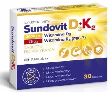 Sundovit D3 + K2 30 tabletek