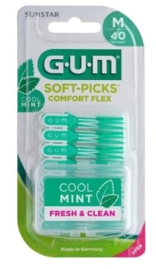 Sunstar GUM SOFT-PICKS COMFORT FLEX Gumowa szczoteczka międzyzębowa Cool Mint M 40 sztuk