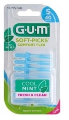 Sunstar GUM SOFT-PICKS COMFORT FLEX Gumowa szczoteczka międzyzębowa Cool Mint S 40 sztuk