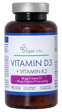 Super Labs Vitamin D3 + Vitamin K2 90 kapsułek