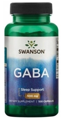 Swanson Gaba 500mg Kwas Gamma Aminomasłowy 100 kapsułek
