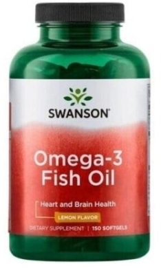 Swanson Omega-3 smak cytrynowy 150 kapsułek żelowych