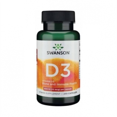 Swanson Witamina D3 400IU 250 kapsułek