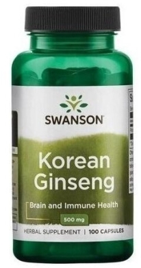 Swanson Żeń-szeń Koreański Korean Ginseng 500mg 100 kapsułek