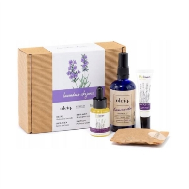 Sylveco Zestaw Lawendowe ukojenie Hydrolat+Krem pod oczy+serum+Pachnąca torebka