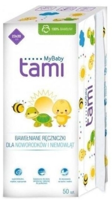 TAMI Ręczniczki bawełniane dla noworodków i niemowląt 50 sztuk