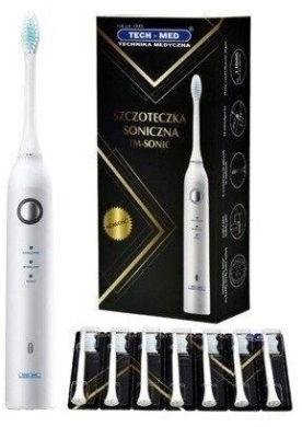 TECH-MED TM-SONIC szczoteczka soniczna biała + 8 końcówek