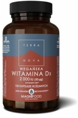 TERRANOVA Wegańska Witamina D3 2000  100 kapsułek (Data ważności 29.02.2024)