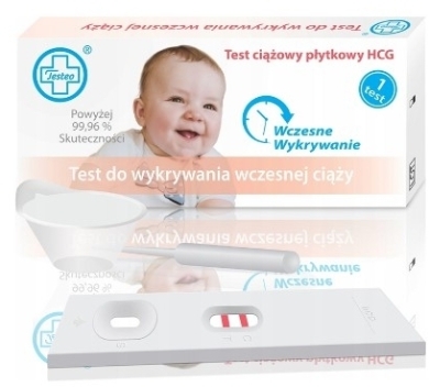 TESTEO Test do wykrywania wczesnej ciąży płytkowy HCG 1 sztuka