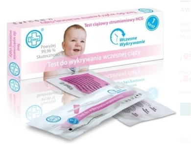 TESTEO Test do wykrywania wczesnej ciąży strumieniowy HCG 1 sztuka