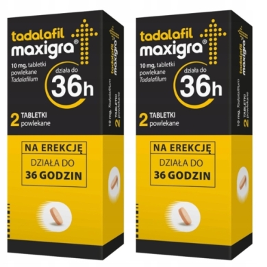 Tadalafil Maxigra bez recepty na erekcję 10mg 2 tabletki Wielopak x2