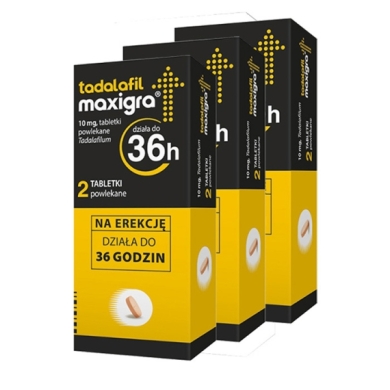 Tadalafil Maxigra bez recepty na erekcję 10mg 2 tabletki Wielopak x3