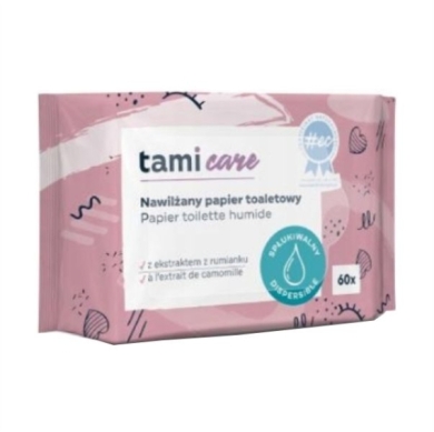 Tami spłukiwany papier nawilżany 60 sztuk