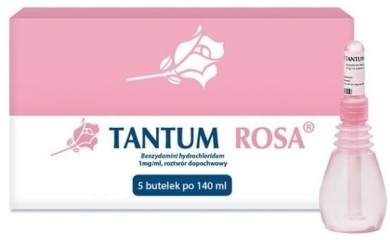 Tantum Rosa roztwór dopochwowy 1mg/ml 5 butelek po 140 ml