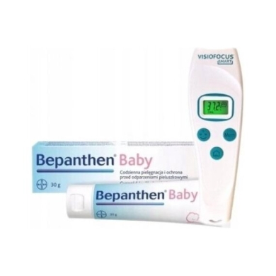 Termometr bezdotykowy Visiofocus Smart 06470 + Bepanthen Baby maść 30g
