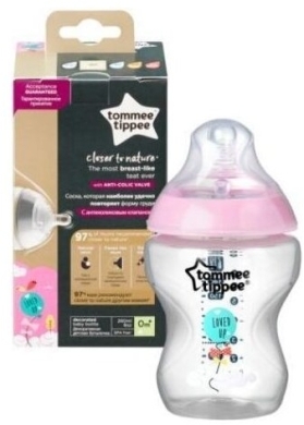 Tommee Tippee CTN Butelka Dekorowana GIRL 260 ml