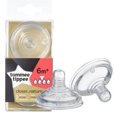 Tommee Tippee CTN Smoczek na butelke silikonowy 6m+ Kaszka