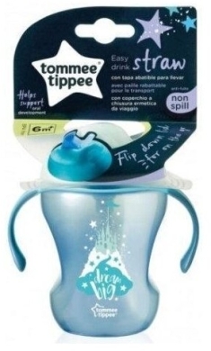 Tommee Tippee Kubek Niekapek ze słomką 6m+ BOY 230ml