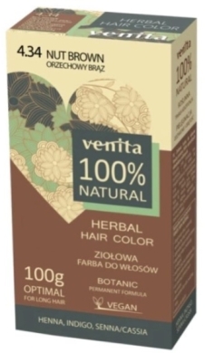 VENITA 100% NATURAL Farba 4.34 orzechowy brąz 100 g