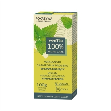 VENITA BIO WEGAN Szampon w proszku przeciw wypadaniu pokrzywa + biała glinka + cassia 100 g