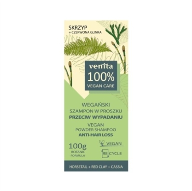 VENITA BIO WEGAN Szampon w proszku wzmacniający skrzyp + czerwona glinka + cassia 100 g