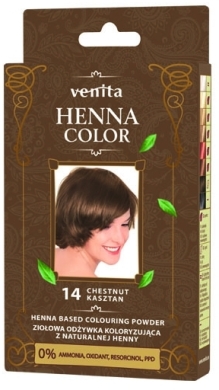 VENITA HENNA COLOR Odżywka ziołowa koloryzująca 14 Kasztan 25 g
