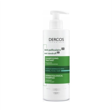 VICHY DERCOS Szampon przeciwłupieżowy dla włosów tłustych 390ml
