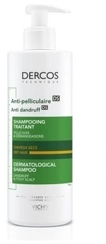 VICHY DERCOS Szampon przeciwłupiezowy do włosów suchych 390 ml