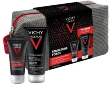 VICHY HOMME STRUCTURE FORCE krem + żel pod prysznic zestaw świąteczny 2021