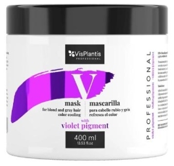 VIS PLANTIS PROFESSIONAL Maska blond do włosów blond i siwych ochładzająca kolor z fioletowym 400 ml