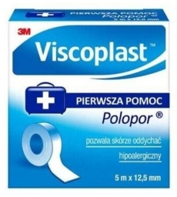 VISCOPLAST Polopor przylepiec  włókninowy rozmiar 5 m x 12,5 mm 1 sztuka