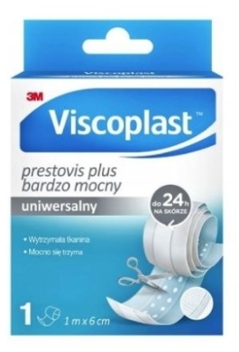 VISCOPLAST Prestovis Plus Bardzo Mocny plaster do cięcia 1mx6cm 1 sztuka