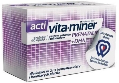 VITA-MINER PRENATAL+ DHA 30 tabletek + 30 kapsułek