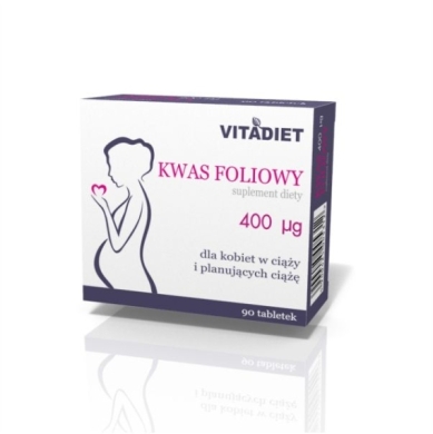 VITADIET Kwas foliowy 0,4 mg 90 tabletek