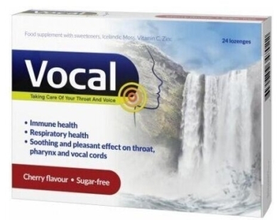 VOCAL Wiśnia 24 pastylki do ssania