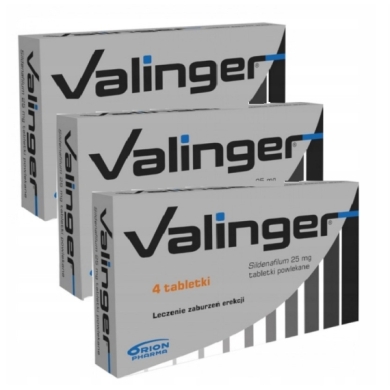Valinger 25 mg 4 tabletki Wielopak x3
