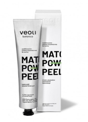 Veoli Botanica, MATCHA POWER PEEL, Multikwasowy peeling enzymatyczny do twarzy 75 ml