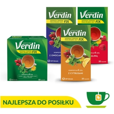Verdin Fix 40 saszetek + Verdin Fix z Maliną 20 saszetek + Verdin Fix z Cytrusami 20 saszetek + Verdin FIX z Owocami leśnymi 20 saszetek