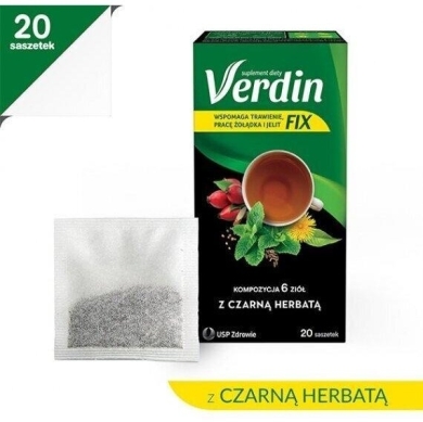 Verdin Fix z czarną herbatą 20 saszetek