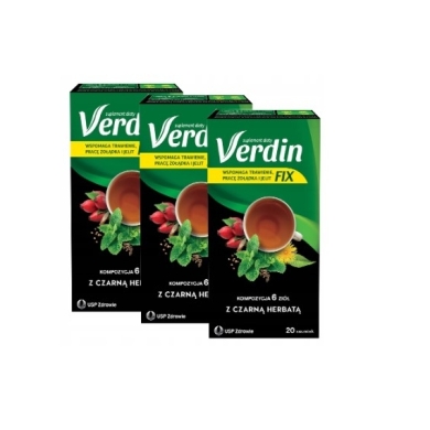 Verdin Fix z czarną herbatą 20 saszetek Wielopak x3