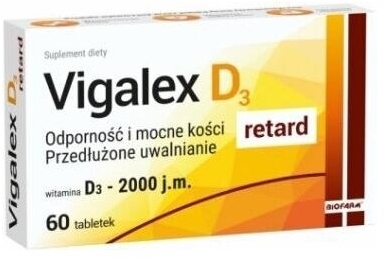 Vigalex D3 2000 j.m. retard 60 tabletek (Data ważności 29.02.2024)