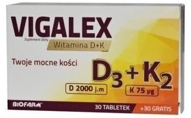 Vigalex D3 + K2 30 tabletek (+ 30 tabletek )